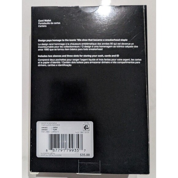 NWT Nike Air Max 90 Icon Card Wallet Snake Pale Ivory Brown Red - Picture 4 of 9